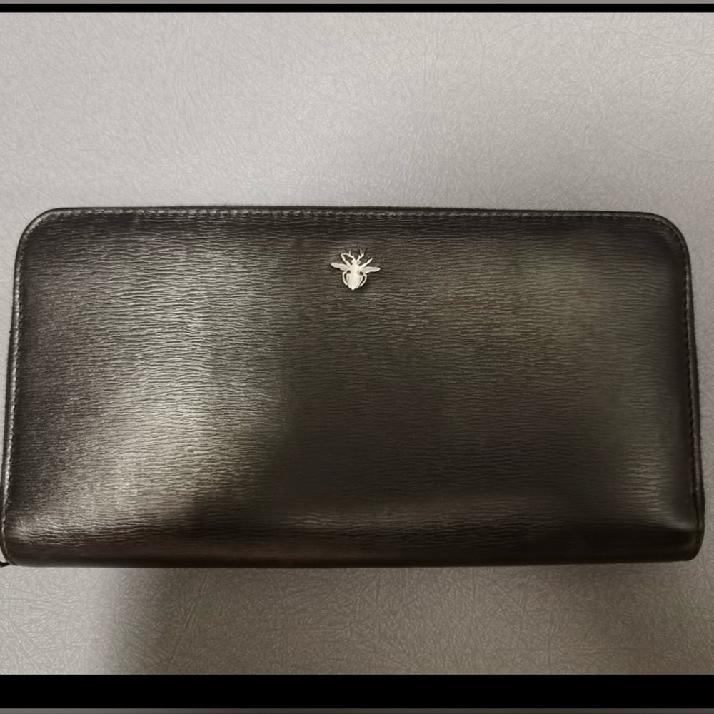 Authentic Dior Men’s Long Zipped Wallet, Classic Bee Logo Very Good Condition
